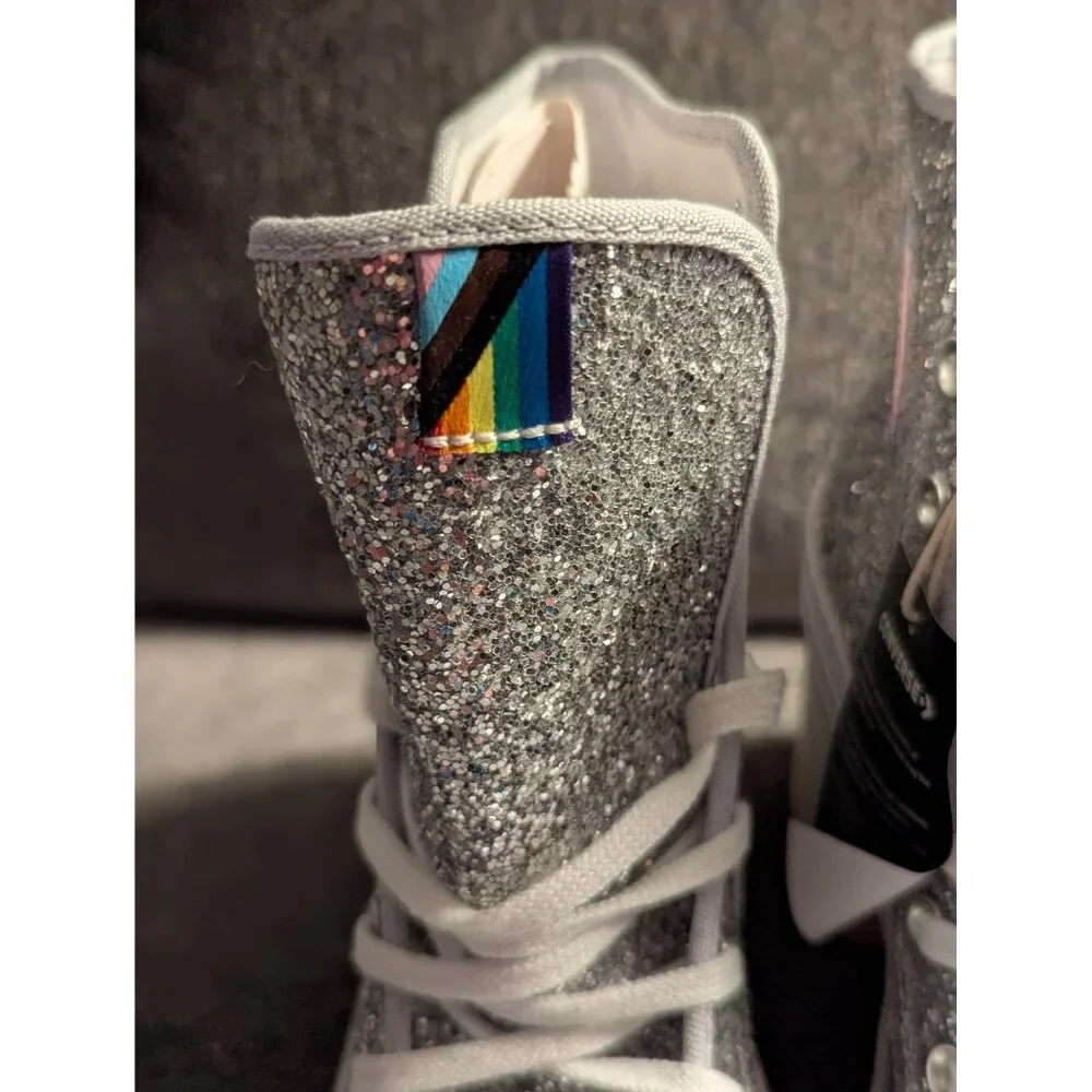 Converse Pride Chuck Taylor All Star Glitter Platform Heel Sneakers Womens 11 - Picture 6 of 11